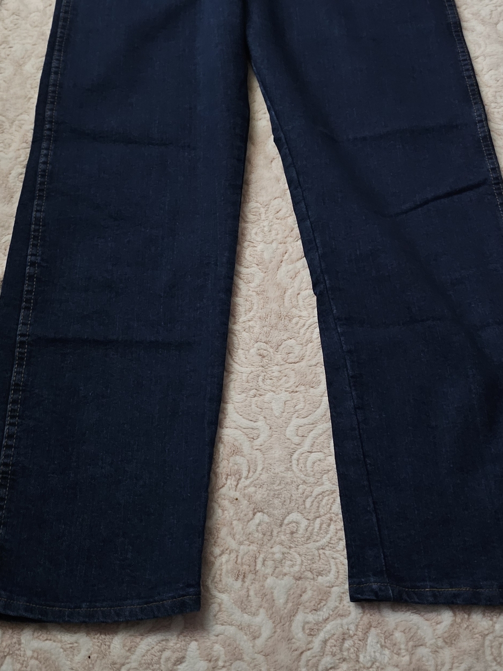 Wrangler Dark Blue Denim Jeans with Gold Stitching